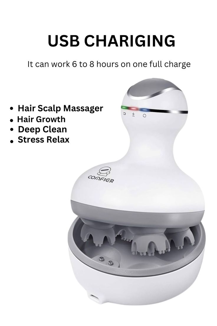 ✨ Electric Scalp Massager | Rechargeable 4-Head Deep Tissue Head Massager for Stress Relief & Scalp Care 💆‍♀️💆‍♂️