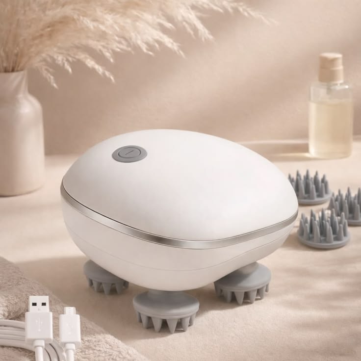 ✨ Electric Scalp Massager | Rechargeable 4-Head Deep Tissue Head Massager for Stress Relief & Scalp Care 💆‍♀️💆‍♂️