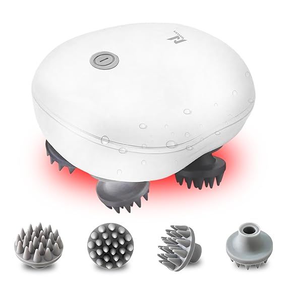 ✨ Electric Scalp Massager | Rechargeable 4-Head Deep Tissue Head Massager for Stress Relief & Scalp Care 💆‍♀️💆‍♂️