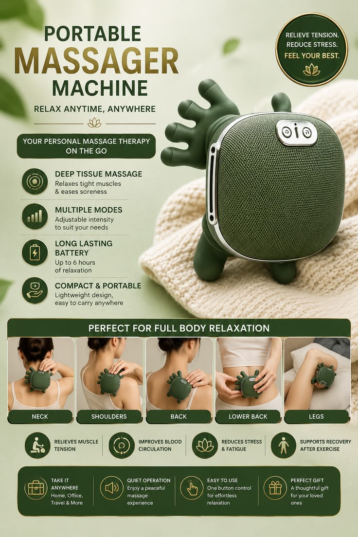 ✨ Electric Scalp Massager | Rechargeable 4-Head Deep Tissue Head Massager for Stress Relief & Scalp Care 💆‍♀️💆‍♂️