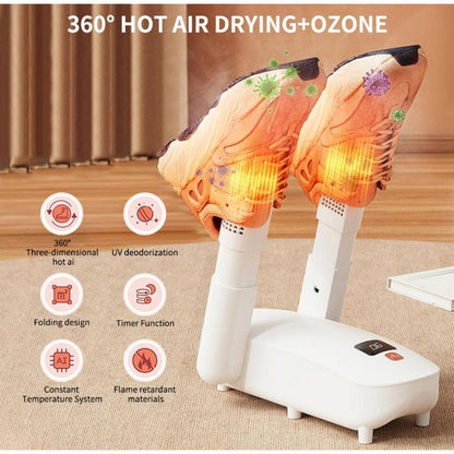 🔥 360° Hot Air Shoe Dryer & Sterilizer | Fast Electric Shoe & Boot Dryer with UV Sterilization | Adjustable Timer | Portable Shoe Drying Machine