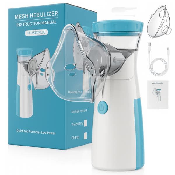 Portable Mesh Nebulizer Machine for Adults & Kids | USB Rechargeable | Silent Handheld Inhaler